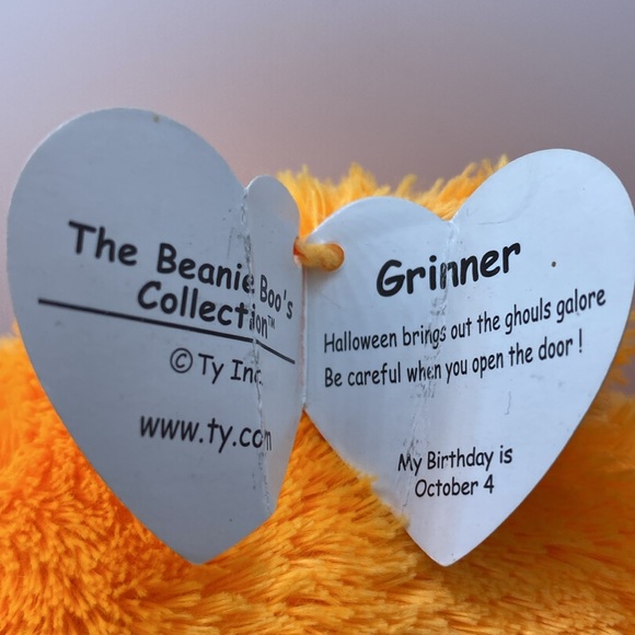 Ty Beanie Boos Grinner Orange Ghoul Halloween Trick or Treat Plush Stuffed Toy - Picture 5 of 12